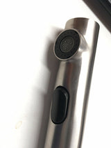 2023 Brushed Nickel Stainless steel L shape pull out with spray function spring kitchen mixer tap faucet Stainless steel Made PVD plated - Front View
