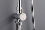 2023 Brushed Nickel Solid Stainless Steel 304 made shower set w diverter 200 mm head sprayer hand held head Suit Outdoor - Side View