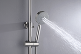 2023 Brushed Nickel Solid Stainless Steel 304 made shower set w diverter 200 mm head sprayer hand held head Suit Outdoor - Rear View