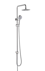 2023 Brushed Nickel Solid Stainless Steel 304 made shower set w diverter 200 mm head sprayer hand held head Suit Outdoor - Close-Up Angle