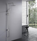 2023 Brushed Nickel Solid Stainless Steel 304 made shower set w diverter 200 mm head sprayer hand held head Suit Outdoor - Low Angle