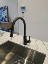 2023 Brushed Nickel Pull out Kitchen tap solid stainless steel made - 45-Degree Angle
