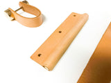 100% Genuine Leather Door Knob Cabinet Kitchen Drawer Handle Pull laundry gold - Low Angle