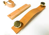 100% Genuine Leather Door Knob Cabinet Kitchen Drawer Handle Pull laundry gold - Extra Image