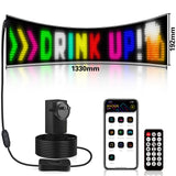 Programmable LED Matrix Panel Flexible Screen IP65 with APP Control 192*1330mm - Side View