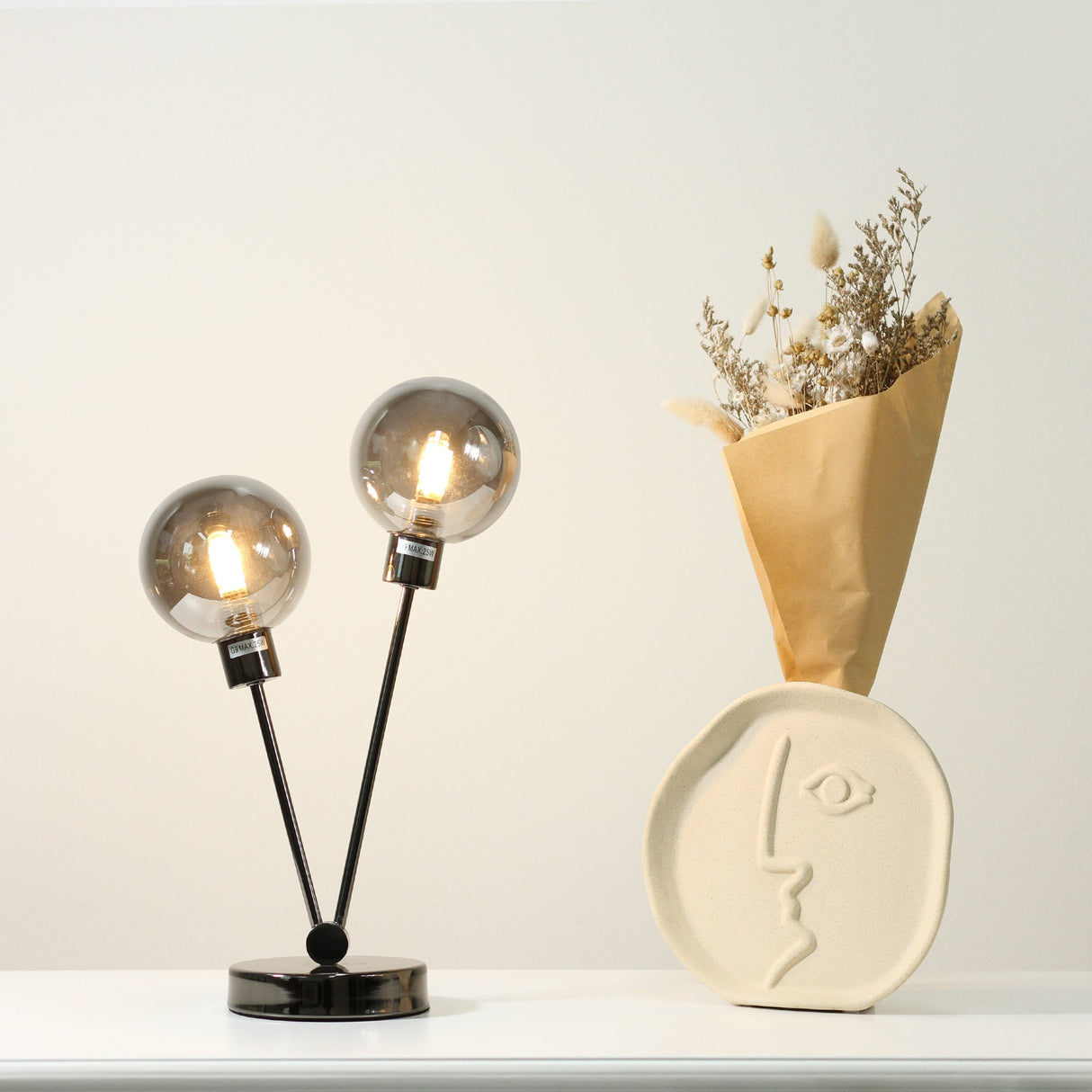 Grette Modern Black Chrome Table Light