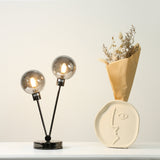 Grette Modern Black Chrome Table Light - Front View
