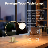 Penelope Touch Table Lamp - Antique Brass - Extra Image