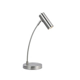 Sarla Modern Adjustable Table Lamp - Satin Chrome Finish - Front View