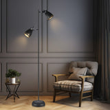 Audrey Adjustable Floor Lamp - Sleek Black Design - 45-Degree Angle