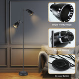 Audrey Adjustable Floor Lamp - Sleek Black Design - Low Angle