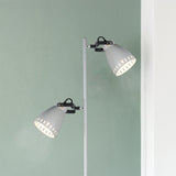 Audrey Adjustable Dual-Head Floor Lamp - White - Front View