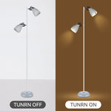 Audrey Adjustable Dual-Head Floor Lamp - White - Low Angle