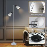Audrey Adjustable Dual-Head Floor Lamp - White - Extra Image
