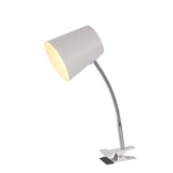Ellie Adjustable Clip-On Table Lamp in White - Front View