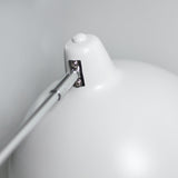 Modern White Abby Table Lamp with Chrome Accents - Top-Down View