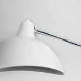 Modern White Abby Table Lamp with Chrome Accents - 45-Degree Angle