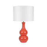 Ceramic Pottery Table Lamp - Vibrant Orange