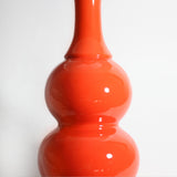 Ceramic Pottery Table Lamp - Vibrant Orange - Side View