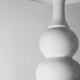 Elegant White Ceramic Table Lamp with Spindle Neck Design - 45-Degree Angle