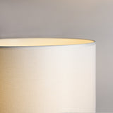 Elegant White Ceramic Table Lamp with Spindle Neck Design - Low Angle
