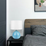 Boden Blue Ceramic Table Lamp with Glossy Finish - Front View