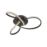 Irie Dimmable 3 Lights LED Ceiling Light - Black - Front View