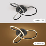 Irie Dimmable 3 Lights LED Ceiling Light - Black - Close-Up Angle