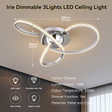 Irie Dimmable 3 Lights LED Ceiling Light - Chrome - Rear View