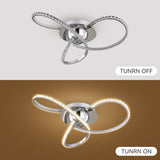 Irie Dimmable 3 Lights LED Ceiling Light - Chrome - Low Angle