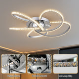 Irie Dimmable 5 Lights LED Ceiling Light - Chrome - Close-Up Angle