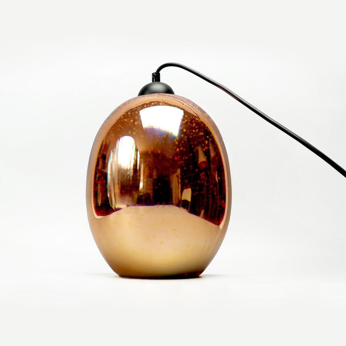 Moravian Glass Oval Pendant Light - Chrome