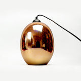 Moravian Glass Oval Pendant Light - Chrome - Side View
