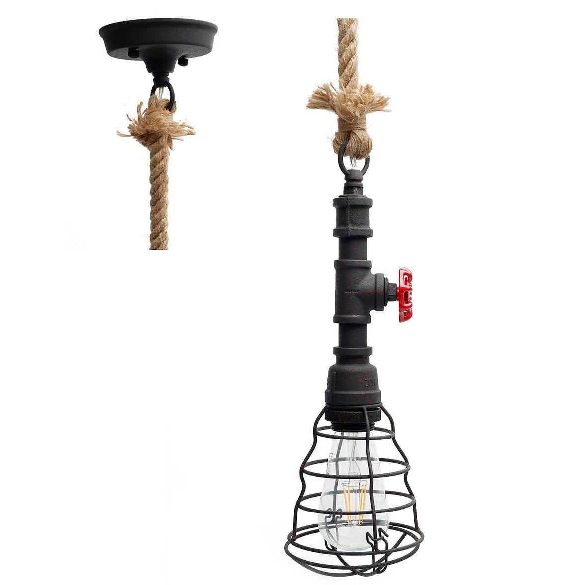 Rustic Industrial Pipe Pendant Light - Antique Finish