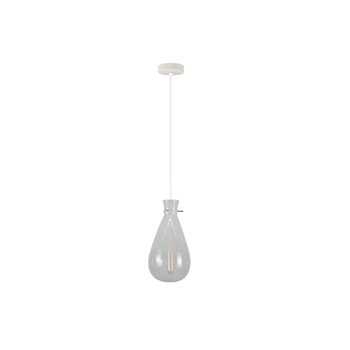Sleek White Glass Teardrop Pendant Light