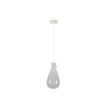 Sleek White Glass Teardrop Pendant Light