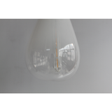 Sleek White Glass Teardrop Pendant Light - Side View