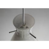 Sleek White Glass Teardrop Pendant Light - Top-Down View