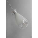 Sleek White Glass Teardrop Pendant Light - Rear View
