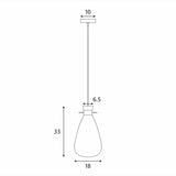 Sleek White Glass Teardrop Pendant Light - Low Angle