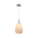 Briella Elegant Frosted Glass Pendant Light - Side View
