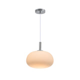 Celia Elegant Frosted Glass Pendant Light - Side View
