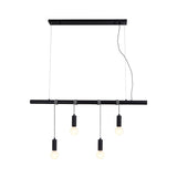 Bikkel Black Four-Light Suspension Lamp