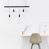 Bikkel Black Four-Light Suspension Lamp - Front View
