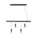 Bikkel Black Four-Light Suspension Lamp