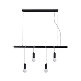 Bikkel Black Four-Light Suspension Lamp - Side View