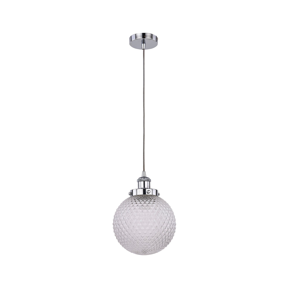 Casablance Large Pendant Light with Dimpled Glass Shade