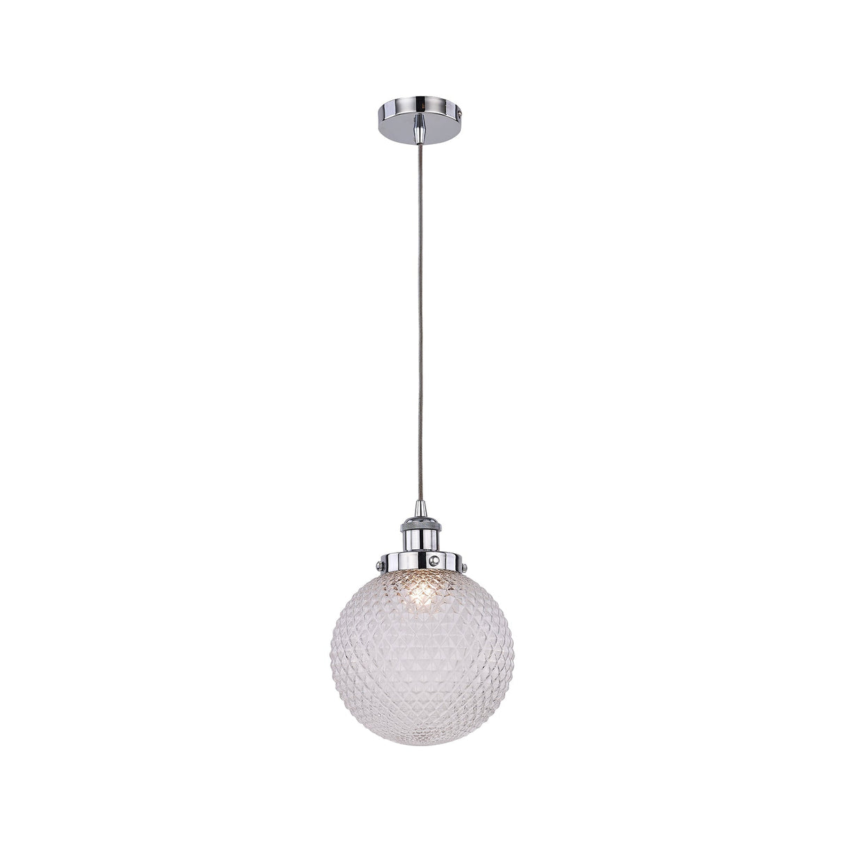 Casablance Large Pendant Light with Dimpled Glass Shade