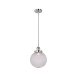 Casablance Large Pendant Light with Dimpled Glass Shade - Front View