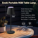 Enoki Portable RGB Table Lamp - Black - Low Angle